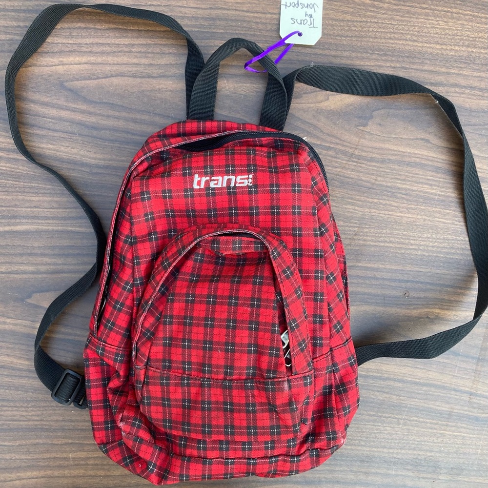 Red Plaid Tans mini backpack